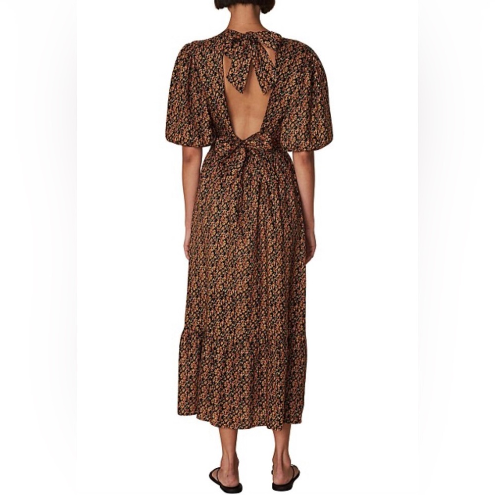 NWT Faithfull the Brand Romilla Linen from Anthropologie Floral Midi Dress,Sz-6 - Picture 12 of 13